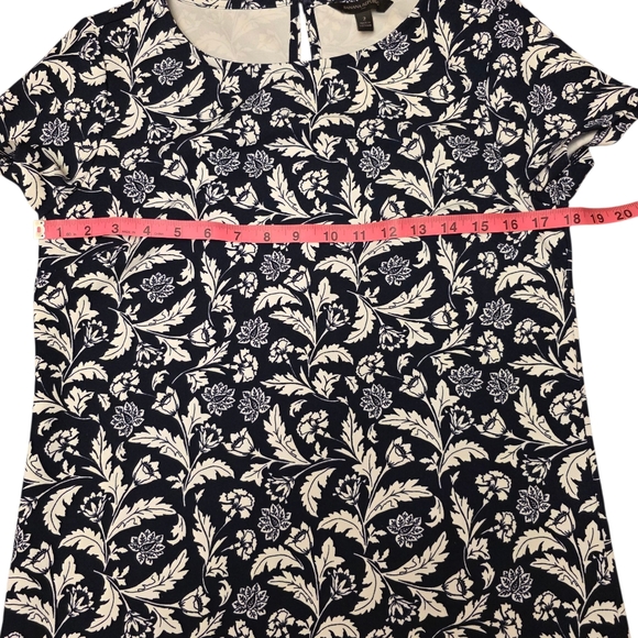 Banana Republic Navy Floral Shift Dress Size 2 Loose Fit - Picture 7 of 10